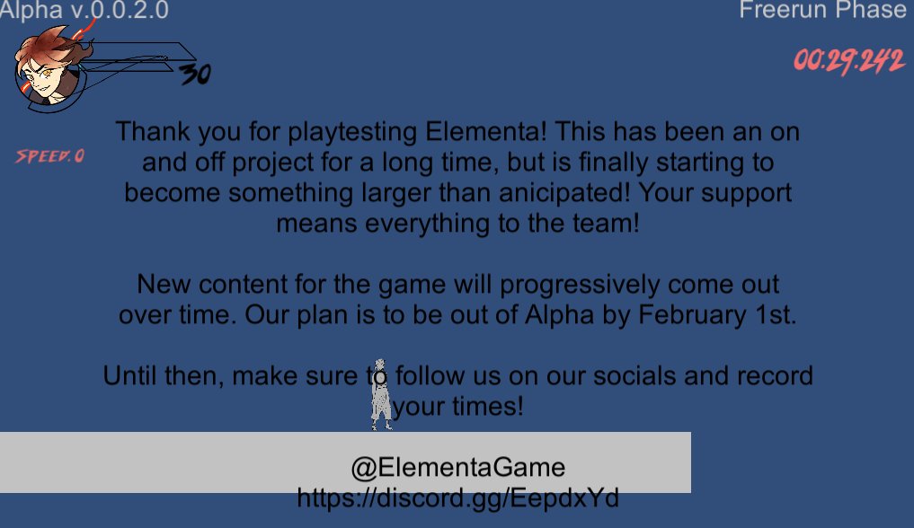 ElementaGame's tweet image. Never thought I'd see a sub 30 record on our demo. Kuddos for @Em7Ber for the record! Think you can beat it?

#Elementa #screenshotsaturday #indiegame #IndieGameDev #platformer #speedrun