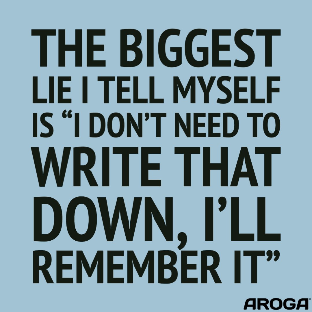 ArogaLtd's tweet photo. If you also think like this, let this serve as a warning. You will NOT remember it. Definitely write it down. Trust us. We learned the hard way. https://t.co/ZyX7FcurMU