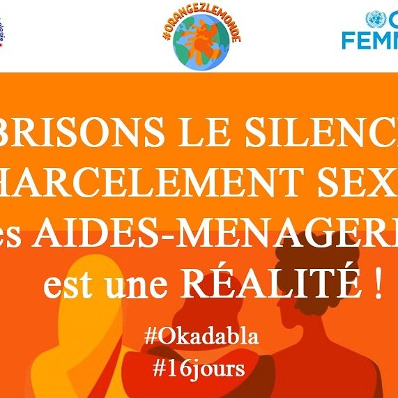 AmiSangar8's tweet photo. Ensemble brisons le silence des aides ménagères. #okadabla #orangé le monde #16jours https://t.co/XBOpecQLQB
