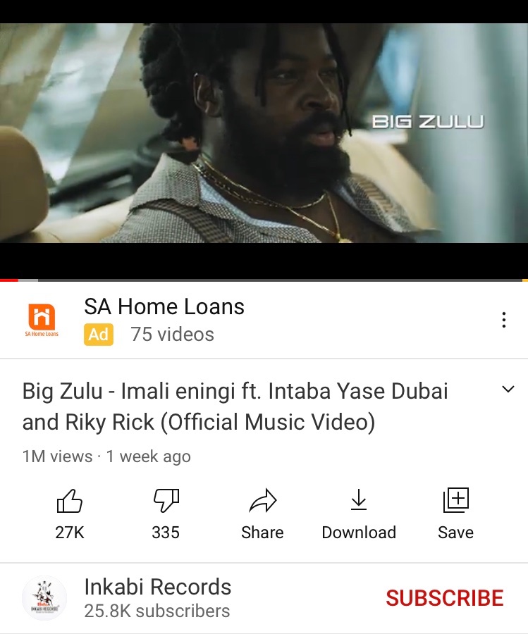 Big Zulu Nkabi Nation Mali Eningi 1 Million Views In 1 Week Malieningi Rikyrickworld Intabayasedubai Big Zulu Nkabi Nation Mali Eningi 1 Million Views In 1 Week Malieningi Rikyrickworld Intabayasedubai