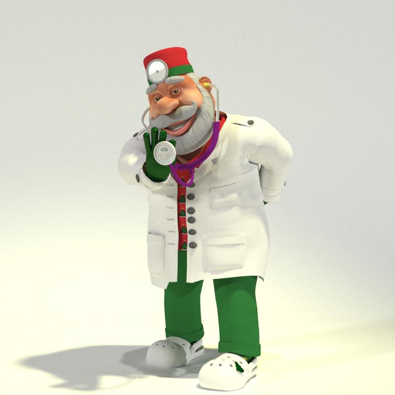 santaclaus3d's tweet photo. Toon Santa 2020 for #Poser3D &amp; #DAZStudio revealed: Doc Santa! #poser12 #santaclaus #doctor  https://t.co/JfZfdWRpCZ https://t.co/q22R72LDS3