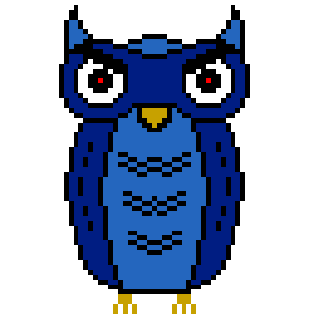 MrErubus's tweet photo. I didn't post for @Pixel_Dailies yesterday, so here is yesterday's theme now. It was guard animal so I drew this very angry owl.
#pixel #pixelart #pixelartist #pixeldailies #pixel_dailies #GuardAnimal https://t.co/5LgDPK0TQF