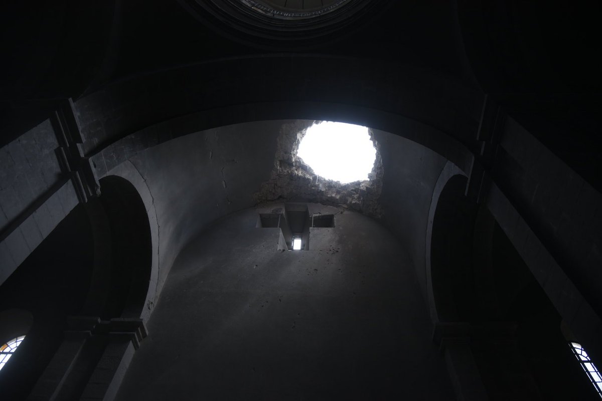 Similarly, Armenian churches that have come under Azerbaijani control have been desecrated—despite promises from the authorities to protect them...Photos: by SergeGhazanchetsots Cathedral in Shushi