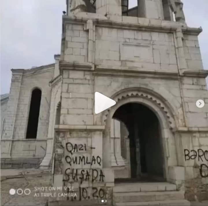 Similarly, Armenian churches that have come under Azerbaijani control have been desecrated—despite promises from the authorities to protect them...Photos: by SergeGhazanchetsots Cathedral in Shushi