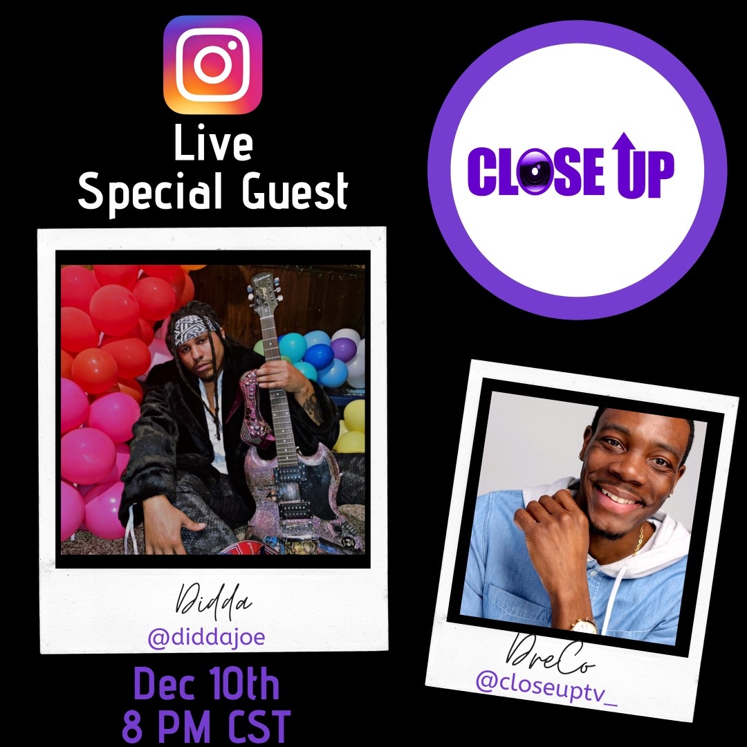closeuptv_'s tweet photo. .@Say_Dre and @diddajoe will be LIVE on Instagram next Thursday! We love connecting with creatives all over, so please turn your notifications on! Tune in on Dec. 10th at 8 p.m. CT.
#CloseUpTV https://t.co/wB1yvpvHrJ