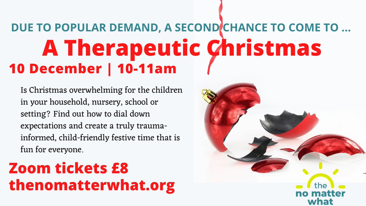 nomatterwhatmay's tweet photo. Due to popular demand following .@sallydwrites presentation at the .@AFNCCF we are holding our Therapeutic Christmas webinar again. Join us to find out how to design a trauma-friendly Christmas.
https://t.co/0ewoMtvC48 https://t.co/AfGdoo6iF2