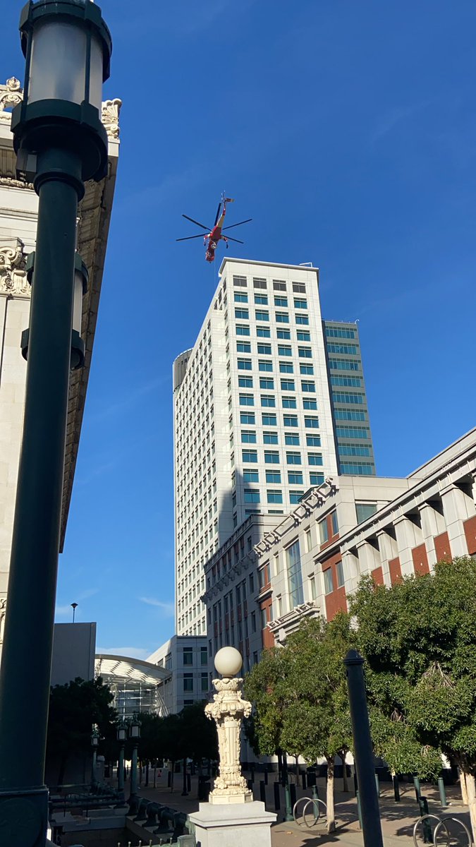 I’m at Frank Ogawa Plaza this morning where Oakland parents are gathering for a rally to reopen schools. But a loud helicopter nearby is drowning out pretty much everything