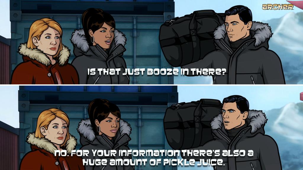 archerfxx's tweet image. Don’t be irresponsible at work, always bring chasers. Watch every episode of #ArcherFXX now on #FXonHulu.