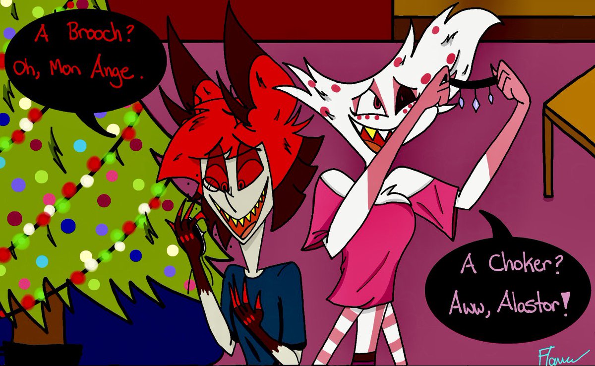 AriesFleurArt's tweet photo. Day 6: Christmas gifts!
#HazbinHotel #HazbinHotelAlastor #HazbinHotelAngelDust #radiodust #radiodustweek https://t.co/hIB50JYyqD
