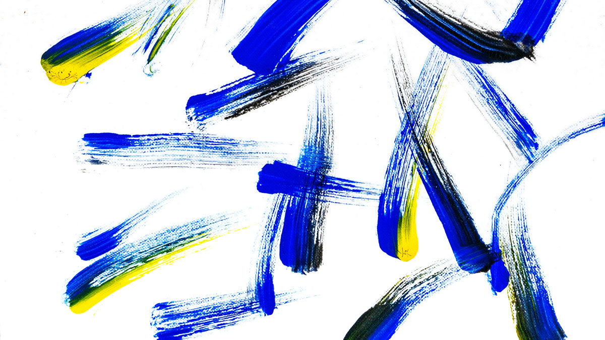 Paintings like this one that incorporate the blue, black and yellow of her coloration are referred to as her “self-portraits.” (2/4)