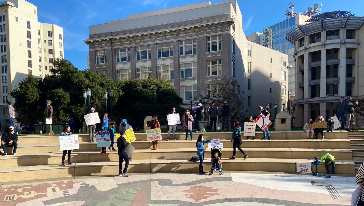 The helicopter just flew away and people applauded. There’s a couple dozen parents here now, with mainly young kids