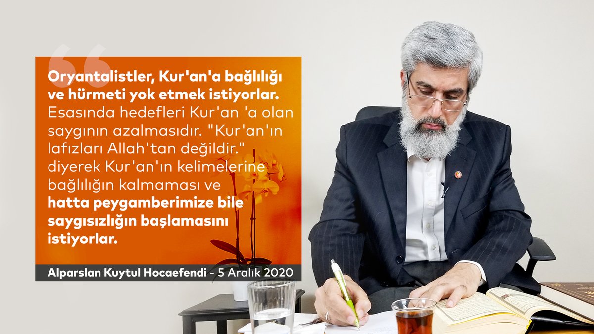 Oryantalistler, Kur'an'a bağlılığı ve hürmeti yok etmek istiyorlar. Esasında hedefleri Kur'an'a olan saygının azalmasıdır.

AlparslanHoca CanlıYayın:
youtube.com/watch?v=uRTPym…