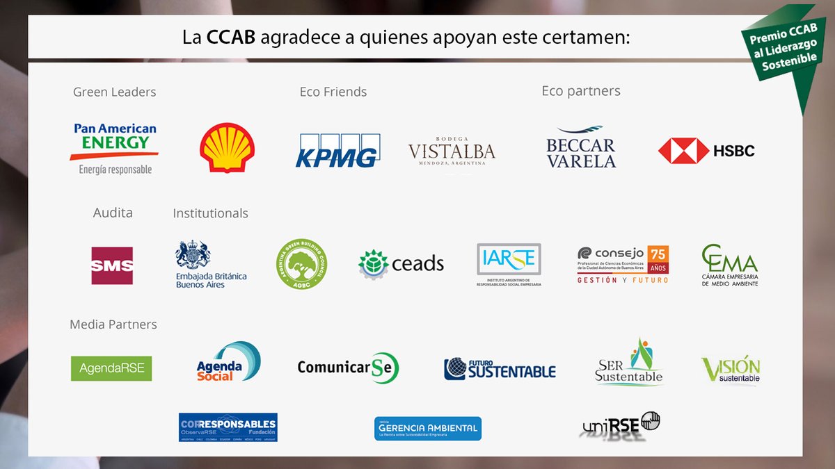 Agradecemos nuevamente a nuestros sponsors y también, al notable Jurado y equipo de auditores, ya que sin su apoyo esta iniciativa no sería posible💛

Gracias a todos los participantes y felicitaciones a los ganadores! 🎉🥇

Los esperamos en la próxima edición del #PremioCCAB🌎