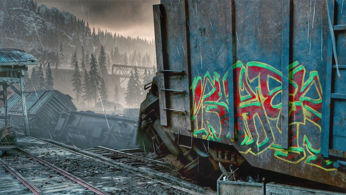 In honor of  @JakeRocket, here is a thread of photos from the Old Sawmill. A huge technical achievement with 500 Freakers on screen at the same time, combining elements of horror, strategy and pure adrenaline creating an iconic mission on the PS4 console.  #DaysGone