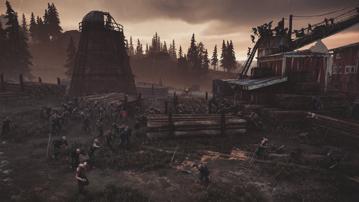 In honor of  @JakeRocket, here is a thread of photos from the Old Sawmill. A huge technical achievement with 500 Freakers on screen at the same time, combining elements of horror, strategy and pure adrenaline creating an iconic mission on the PS4 console.  #DaysGone