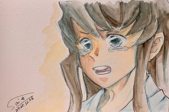 彩さんがTwitterに投稿した時透無一郎(鬼滅の刃)のイラスト。