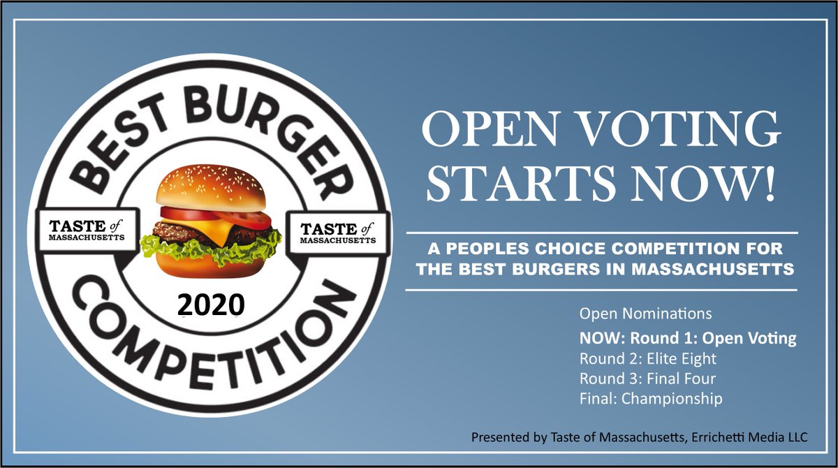 TasteofMass's tweet photo. 🍔Open Voting Starts Now!🍔
Vote Here: https://t.co/3K3NcAKfGS
All 220 Nominees have been listed Alphabetically to make them easy to find.  VOTE FOR FOUR https://t.co/gaSNhmUbmO