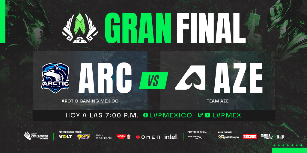 lvplolnorte's tweet photo. 🏆 ¡HOY SI HAY FINAL DE #OffSeasonLoL! 🏆
🐺 @ArcticGamingMX 🆚 @TeamAzeGG ♠️
La serie para decir adiós al 2020 no podía ser mejor, los veo a las 7:00 p.m. por https://t.co/mPpGmtBxGq. 😉
🛰🔋🍥🪒🍜💻💠⌨🗞📰⭕ https://t.co/bid1USZvGA