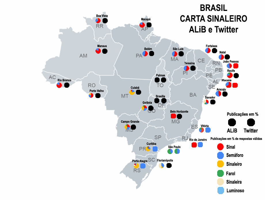 pratesarley's tweet photo. Foram extraídas 12 ocorrências no sentido ALiB, distribuídas em 7 capitais. Os termos "semáforo", "farol" e "sinal" revelam ter vitalidade no twitter. Por outro lado, "sinaleiro", "sinaleira" e "luminoso" sua vitalidade está comprometida pois não houve ocorrências nos tweets. https://t.co/AHTkPokY3k