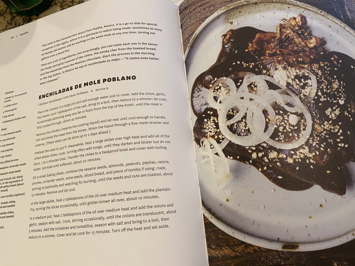 This mole poblano recipe is the real deal and one of favorite memories of 2020 was my dad coming up & a of us spending hours in kitchen roasting the peppers and nuts and putting it together.