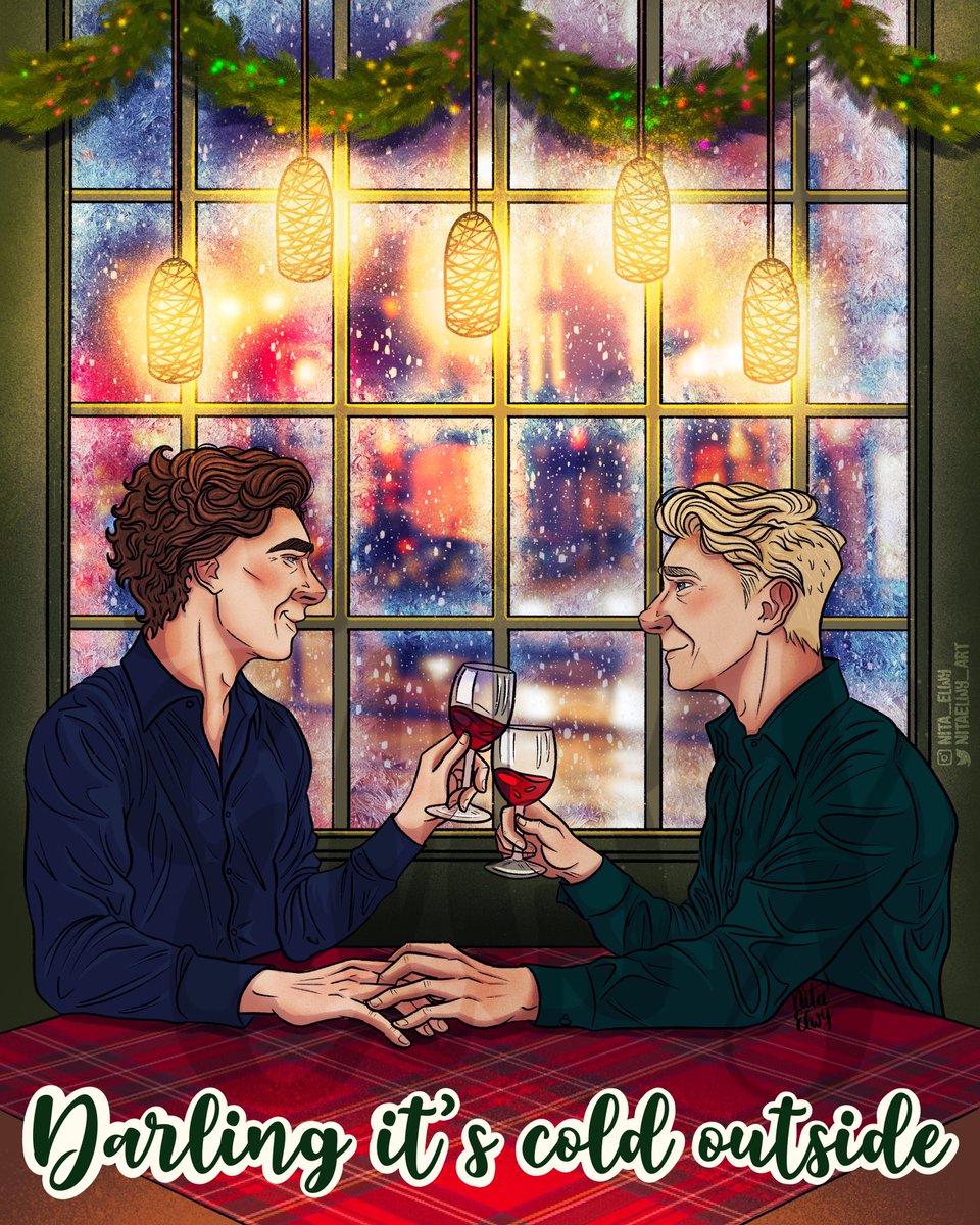 NitaElwyArt's tweet photo. ❄️❄️Darling it‘s cold outside ❄️❄️
A Christmas Dinner Date at Angelo's
#johnlockchristmas #johnlock #johnlockfanart #johnlockfandom #nitaelwyart #sherlockian #sherlockdinner #sherlockchristmas #sherlockxjohn https://t.co/DZ8Q2k07Tj