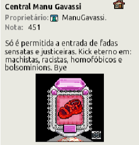 ManuGavassi_hbb's tweet photo. essa imagem saiu num ingur que nao vou dar palco com a intençao de me gongar e eu tenho orgulho de acordar todos os dias e ver que mesmo num jogo pixel eu consigo desprezar tudo aquilo que há de pior no planeta! ORGULHO DE SER A MANU GAVASSI DO HABBO #SaveHabbo https://t.co/qu9xjUGVVL