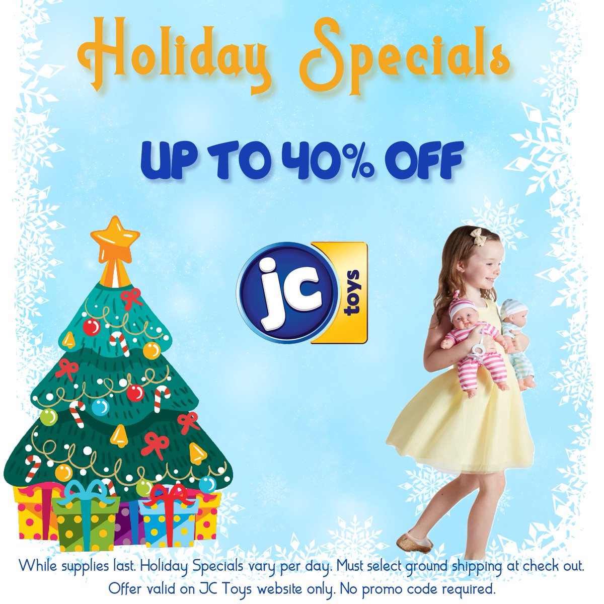 JcToys's tweet photo. JC Toys is having a SALE!!!! Everyday a new set of dolls and gift sets with up to 40% in savings! Click on the link below https://t.co/nMDwMSXFSg to see what is on sale https://t.co/aoYJdEHHOp