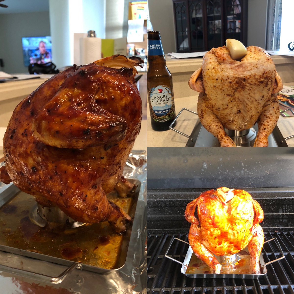 ajwebster826's tweet photo. My 1st #beercanchicken so amazing! I’ve made many whole chickens in my life but never one so juicy, especially on the grill! Cooking helps with my depression bc I feel proud of myself again. @SunnyAnderson has inspired me to learn to grill &amp; not just have hubby do it. 💜🍗 https://t.co/EDWdkJYwq6
