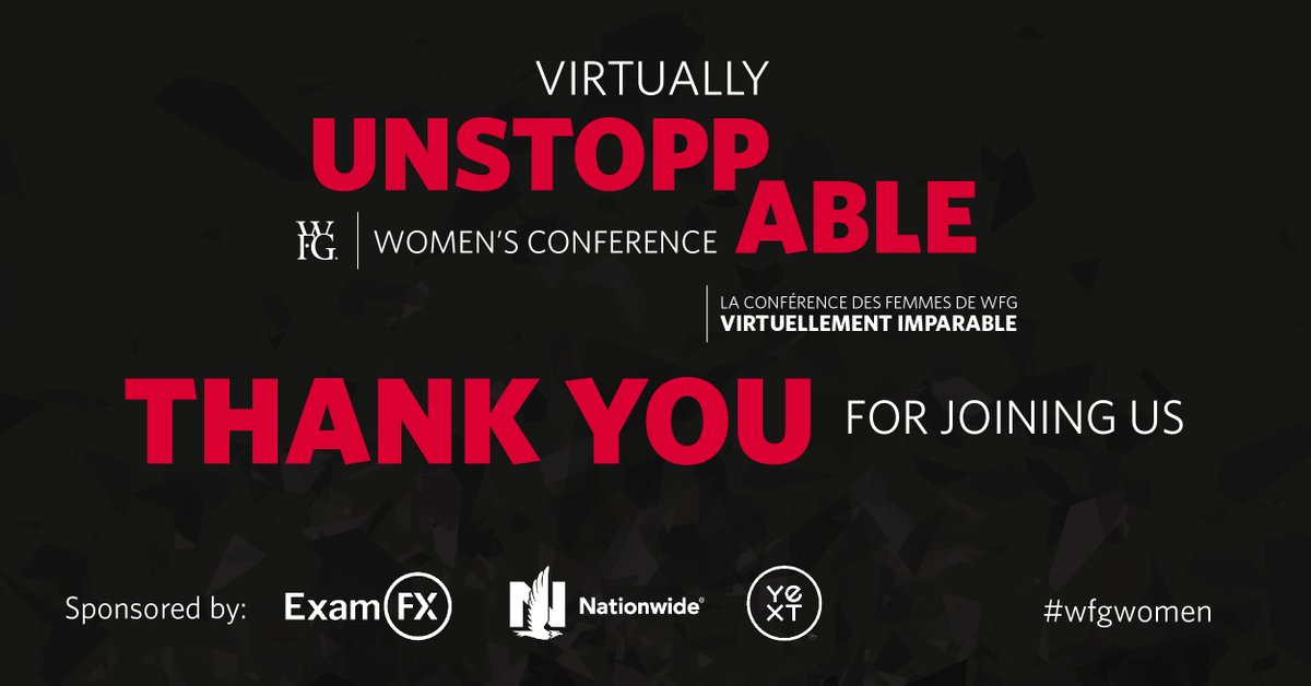 therealwfg's tweet image. There were so many inspiring stories today, which one spoke to you the most? Thank you to everyone who joined us for the first annual WFG Women&apos;s Conference. We hope you learned something that will help you become #VirtuallyUnstoppable in 2021!