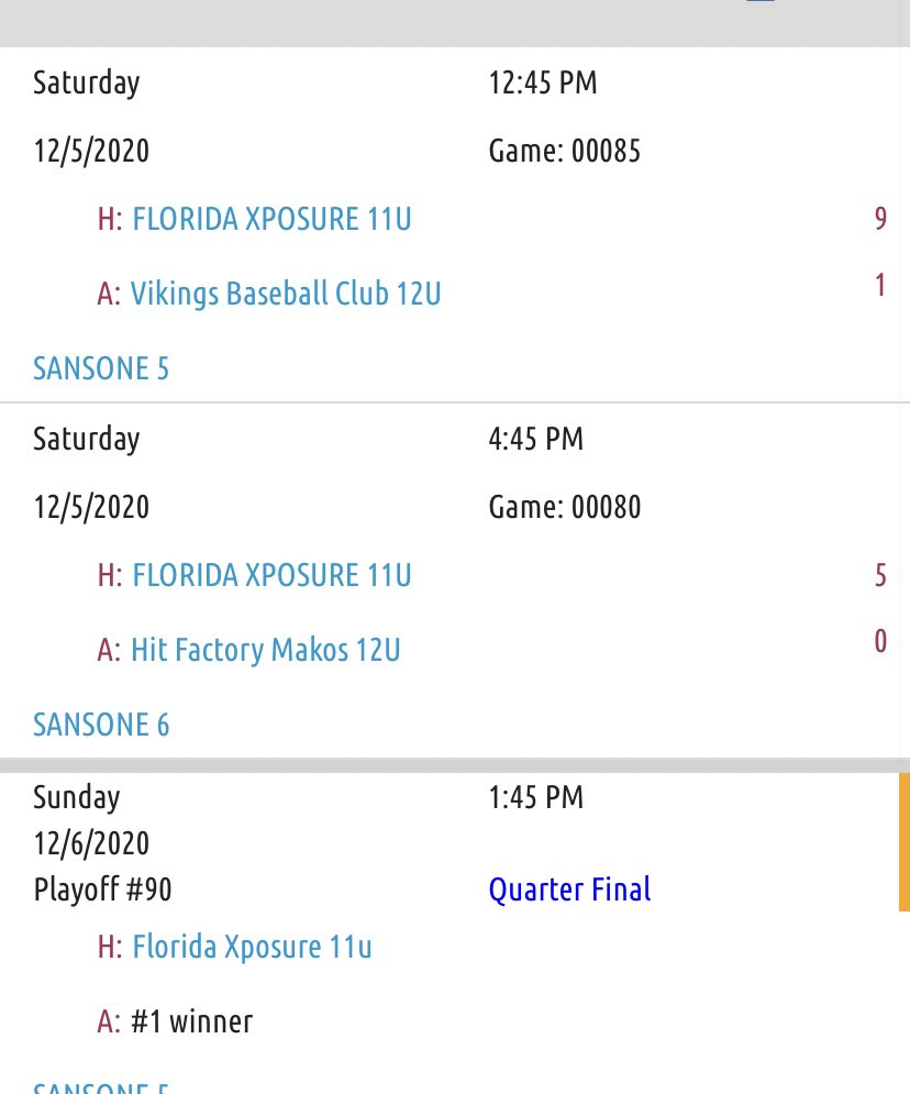 SouthernSQZ2027's tweet photo. 2-0 at the Winter Grand Slam out in Plant City, got the #1 seed for bracket play tomorrow! Big time performances from:
Carson Fitch: HR in G1
Garrison Woods: GS in G1
Chase Eliason: CG SO in G2
(Disregard the 11U typo on the name)
#GetXposed #FloridaXposureBaseball https://t.co/XNjGSSdXuk