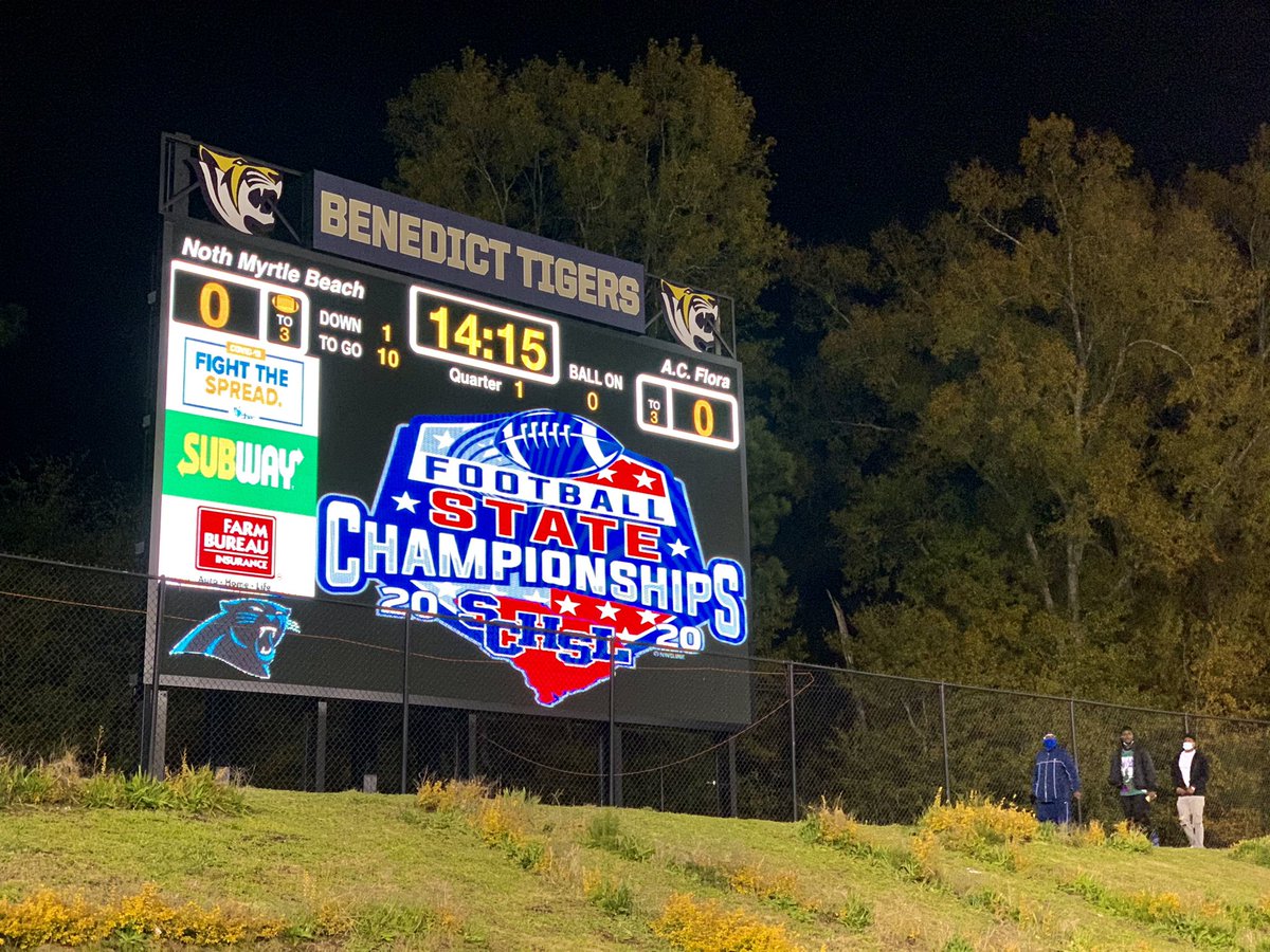 15 minutes til kickoff in Columbia as @NMBAthletics plays for its first state football title. Follow @PCMyrtleBeach , @rickcaines and myself for coverage!