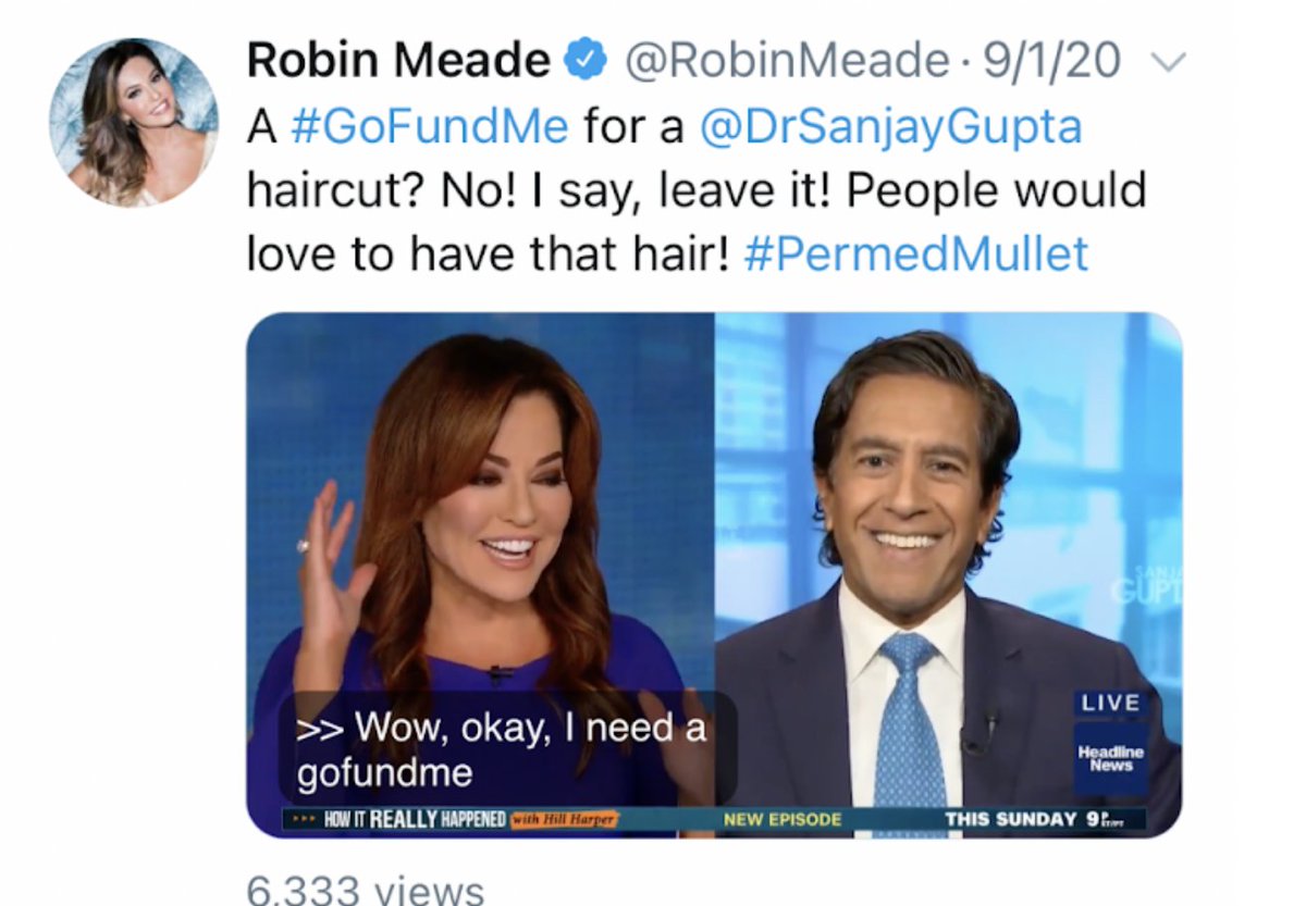  @RobinMeade even considered starting a GoFundMe page to get my hair cut. (9/12)