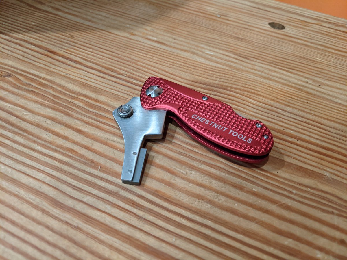 More "things that found a home because an empty space existed there"1. Stanley Sweetheart Tape Measure2. Veritas MK2 Sharpening jig w/ camber roller (The narrow blade jig is in the lower section)3. Chestnut Tools carbide sharpener (for sharpening scrapers)