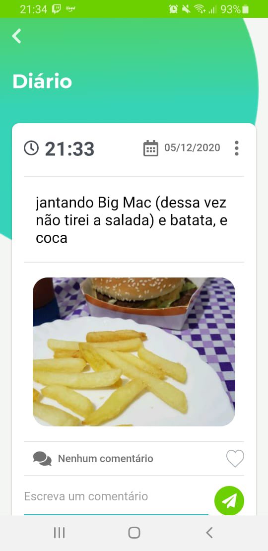 Minha namorada pra nutricionista dela :
