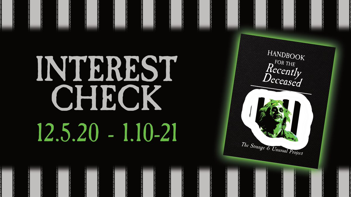 It's showtime, Beetlejuice fans! The interest check for a new Handbook for the Recently Deceased is now OPEN!!!

Form: forms.gle/xb2qKjc5aUvZSr…
FAQ: bit.ly/36LxonW