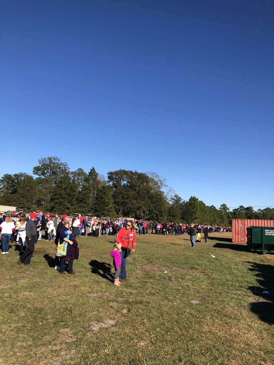 In case anyone in the Media tells you no ones here for the Trump Rally in Valdosta :-)