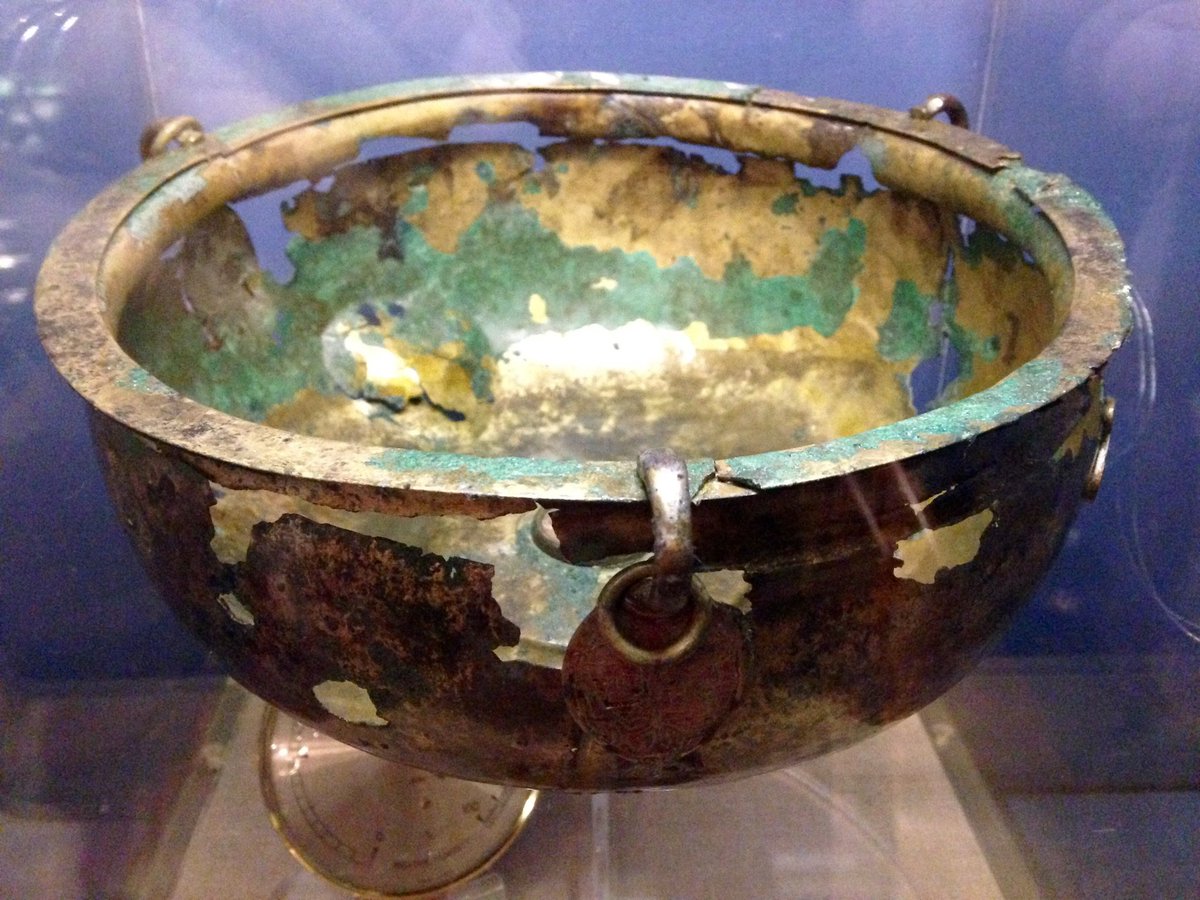 A 'Late Celtic' hanging bowl recovered from one of the post-church graves at the 5th- to 6th-century British church site of St Paul-in-the-Bail, Lincoln :)