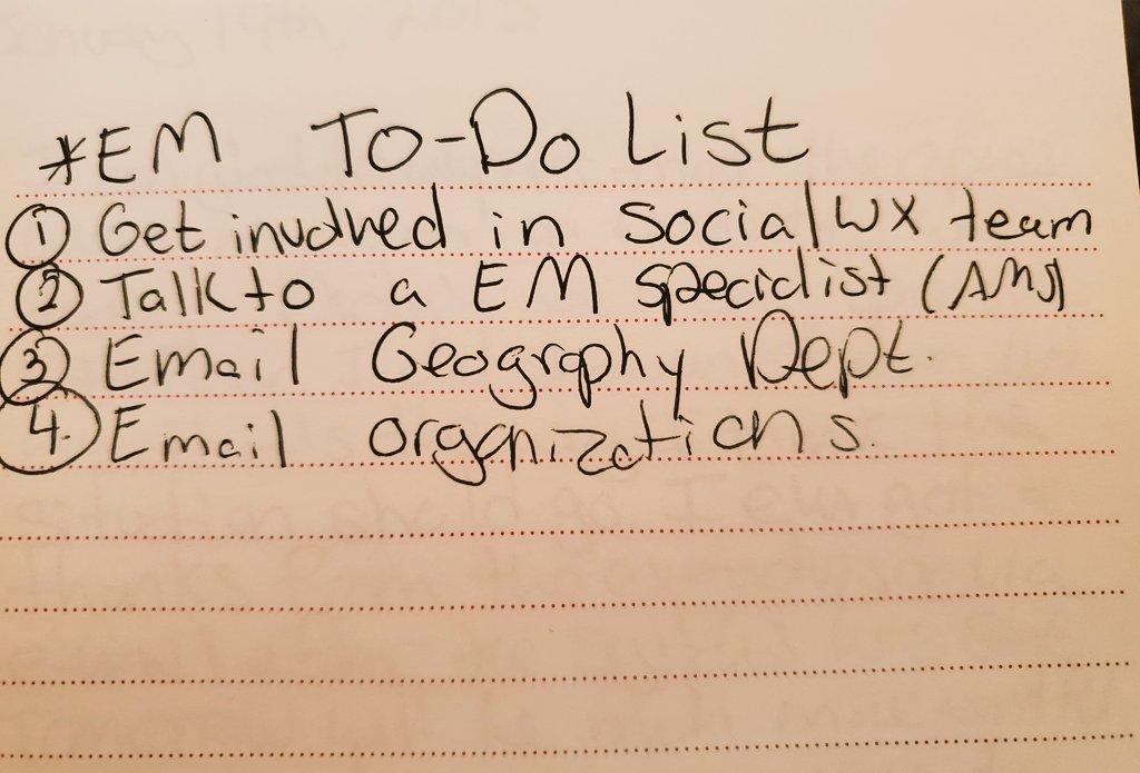 MissAshes92's tweet photo. I found the first list I made when I decided to go into emergency management. 🥰 
#EMGTwitter #EMGirl https://t.co/T2uqxJbl7D
