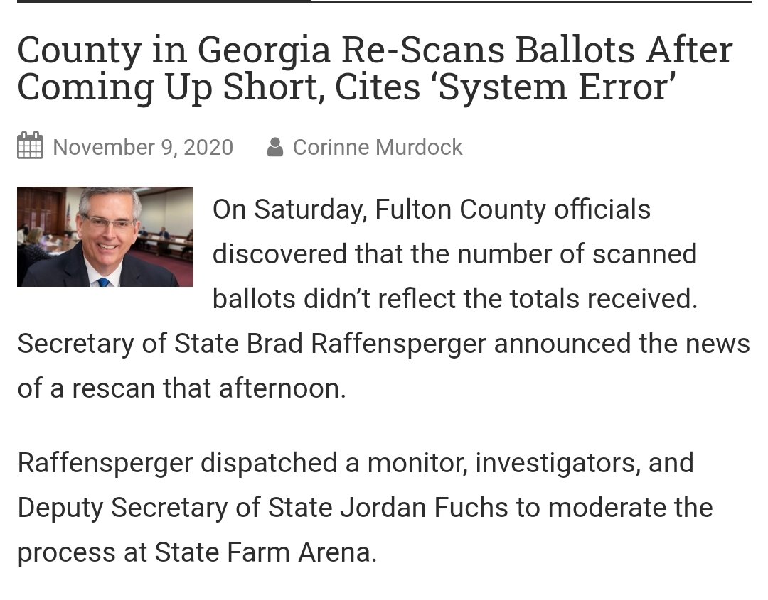 Fuchs was also dispatched to Fulton County to handle an issue that occurred when they scanned a set of ballots.