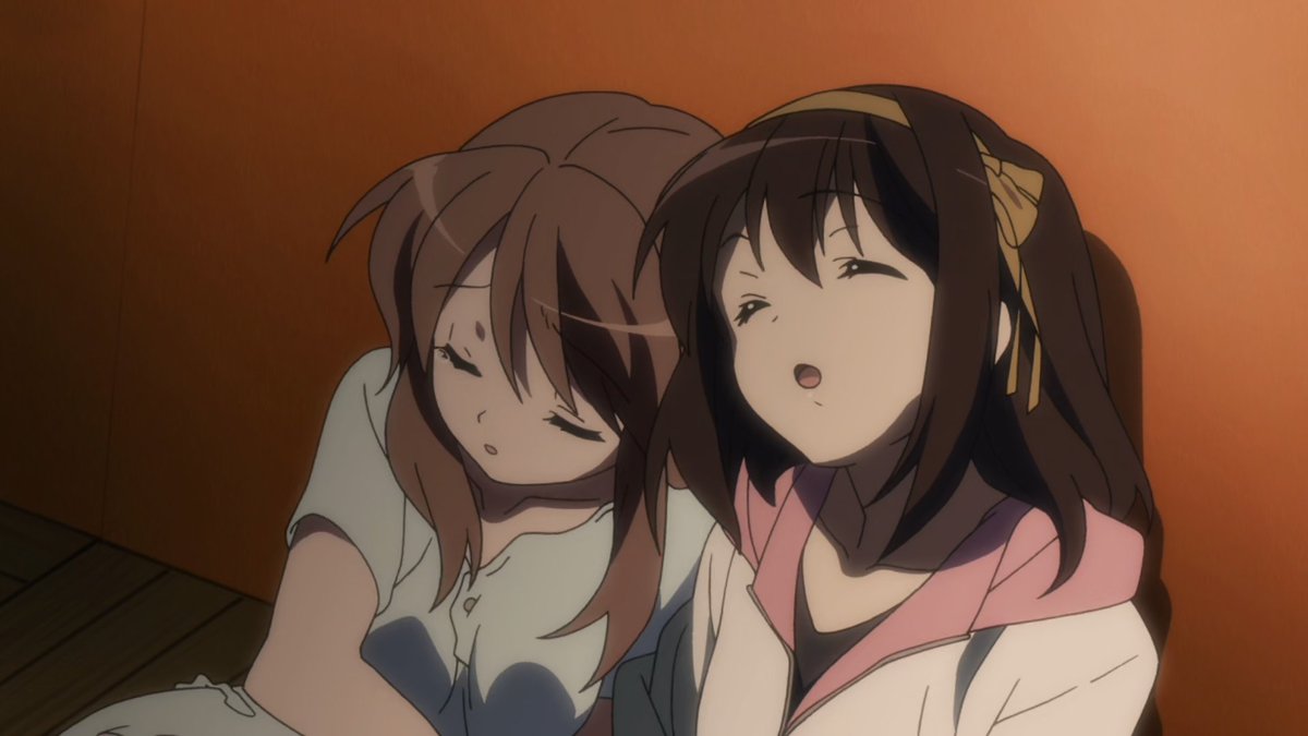 and Haruhi that a normal life with your friends can be as good as any supernatural event.These messages of acceptance and carpe diem are the core of the show which delivers them with hilarious situations and great dynamics.