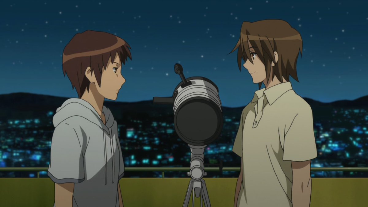 and Haruhi that a normal life with your friends can be as good as any supernatural event.These messages of acceptance and carpe diem are the core of the show which delivers them with hilarious situations and great dynamics.