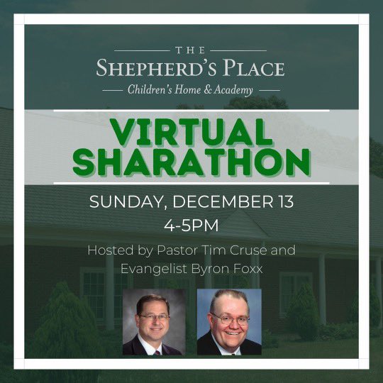 Please mark your calendar for next Sunday afternoon December 13 at 4pm. Pastor Dave McCoy, Bro. Scott Carsley and others will join us to update you on our new opportunities to help more children in 2021.