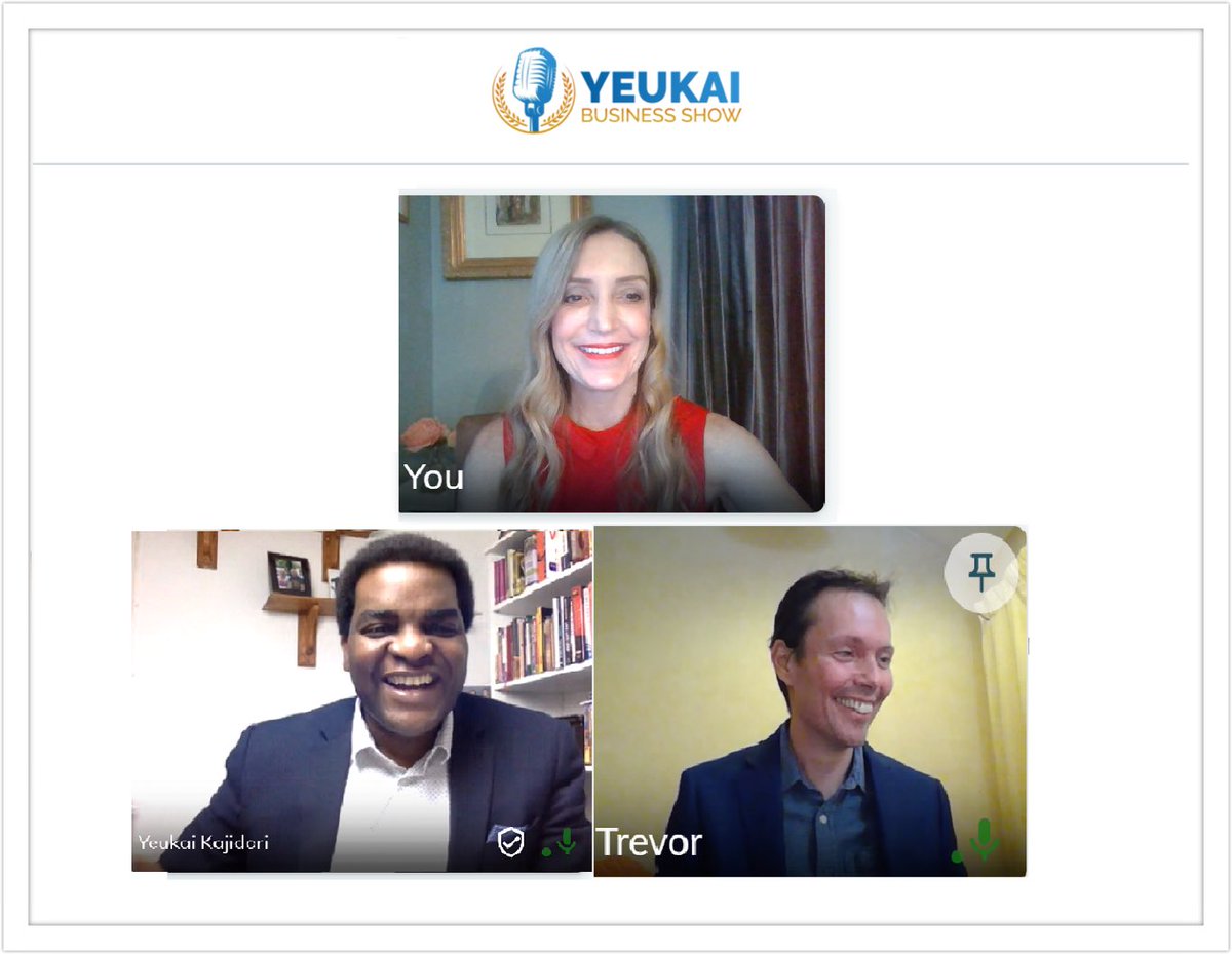 So many laughs and a great conversation on the Yeukai Business Show podcast today. Episode coming soon. Thanks so much, @Yeukajidori
and Trevor Stockwell I enjoyed it! 
#entrepreneurmindset #mentoring #coaching #businesspodcasts