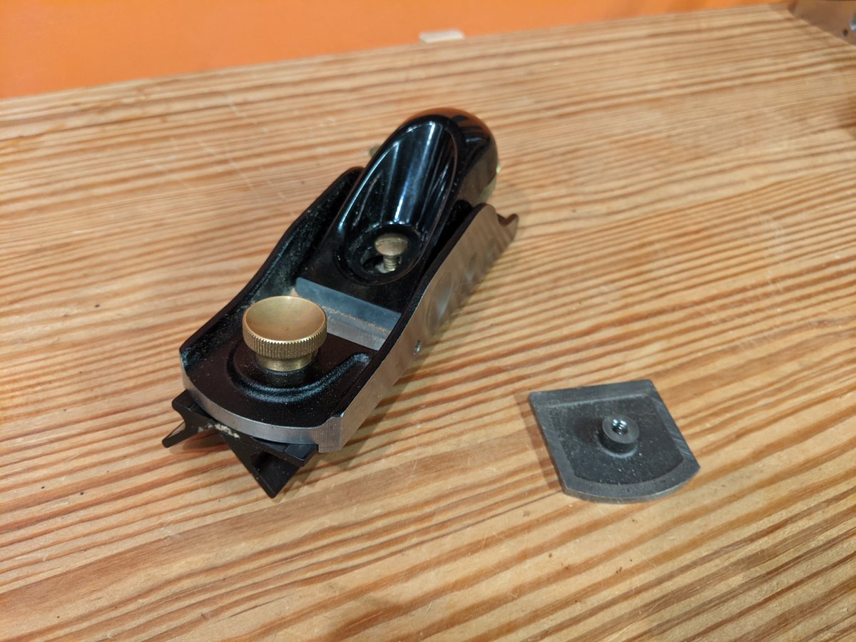 Next up is my Veritas low-angle block plane, a fine tool I'm not particularly fond of. I hate that the adjustable mouth isn't fully "captured" like the SBUS and those corners occasionally cause issues. I keep it because no other block plane has an available chamfer guide.