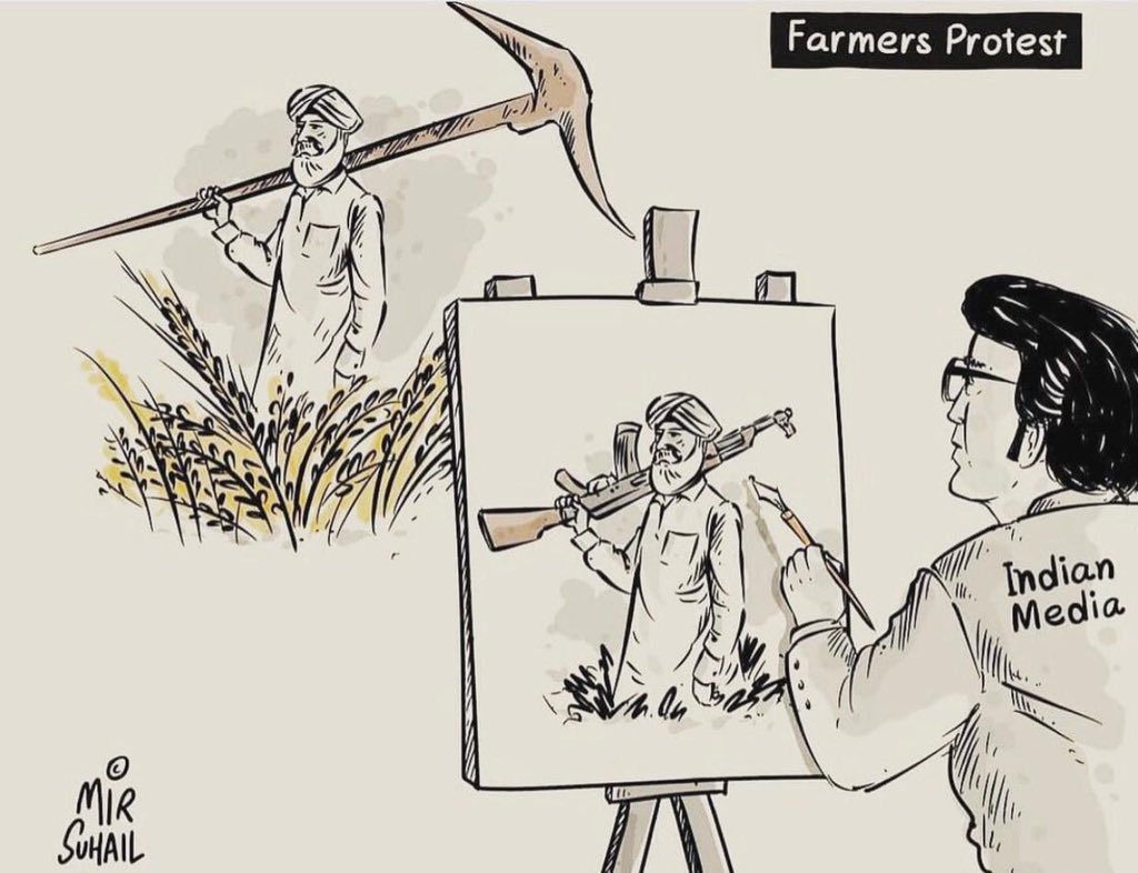 inavjotpatwalia's tweet photo. This one picture says it all. 
Farmers #protest for us  
What the #Farmers are fighting for and what fake imagery the godi media keeps portraying !!
#kisaanektazindabaad
#FarmerProtests 
#8_दिसंबर_भारत_बन्द
#TakeBackFarmLaws
#FarmersAreLifeline
#FarmLaws2020 #California https://t.co/9JpKiwsA0h