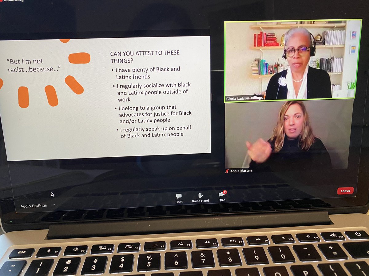 ProfConceison's tweet photo. #DrGloriaLadsonBillings is delivering a perfect concluding address for today's conference.  Thank you Dr Billings, @RaceResearch Vanderbilt, and all the facilitators + organizers. #RRJConference2020 https://t.co/pS66bg9fQI