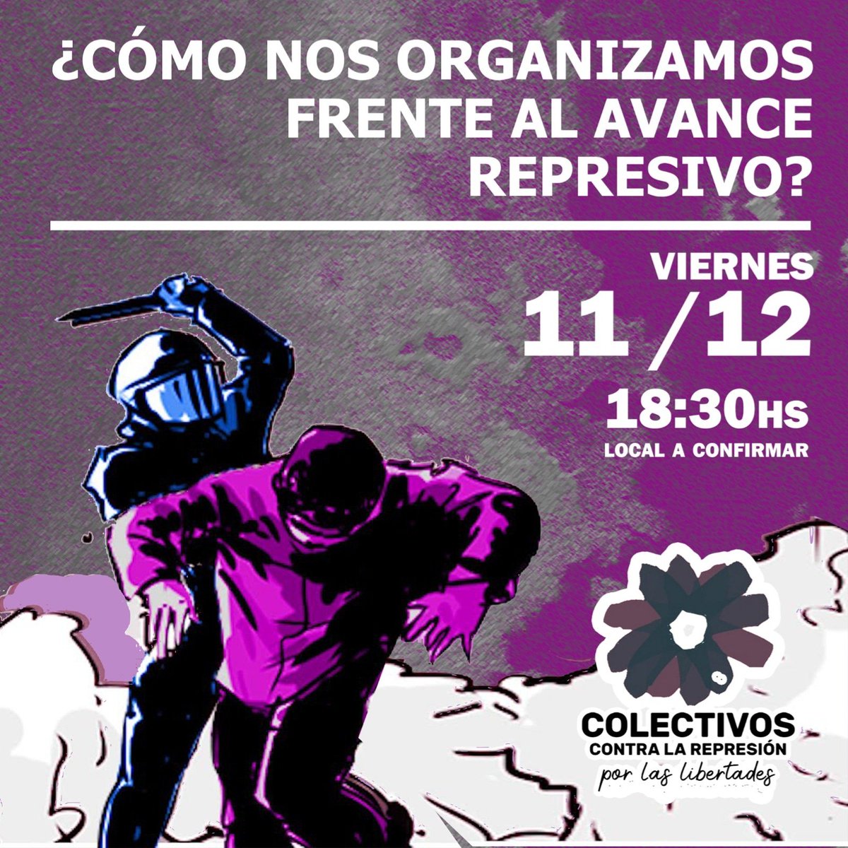 NoEsLaForma's tweet photo. Este Viernes 11 de Diciembre a las 18:30hs nos juntamos para pensar juntxs: “¿Cómo nos organizamos frente al avance represivo?” https://t.co/WZwgOxs6sZ