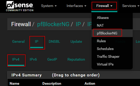 The article assumes you have pfSense. So do I. Head on over to pfBlockerNG (Firewall -> pfBlockerNG). You may need to add it if you don't see that option. My ISP ( @AskZiplyFiber) is ghetto and still doesn't support ipv6, so we're going to focus in ipv4. Go to IP -> IP4.3/