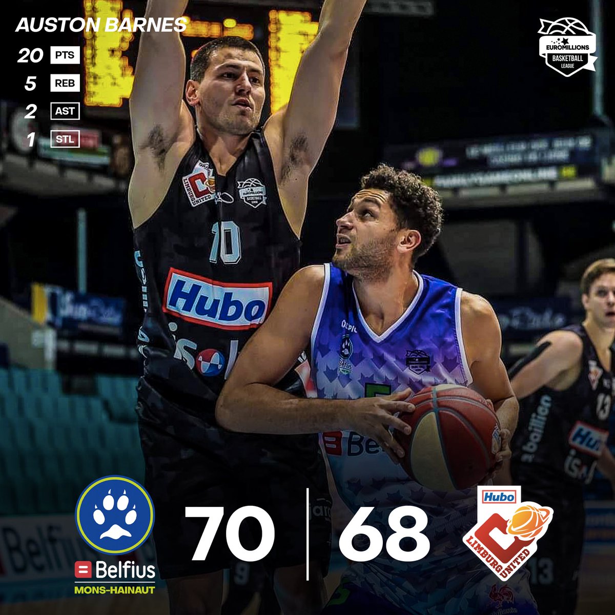 mons_hainaut's tweet photo. ANOTHER WIN. 💙💙 Nos Renards se sont imposés une nouvelle fois!
Cette victoire face à @LimUtd n’a pas été facile à décrocher, mais les hommes de @VedranBosnic ont réussi à faire preuve de sang-froid. Score final: 70-68. 💪
Allez l’union. 💙💙
#wearemonshainaut #MonsFamily https://t.co/Afai168NSV
