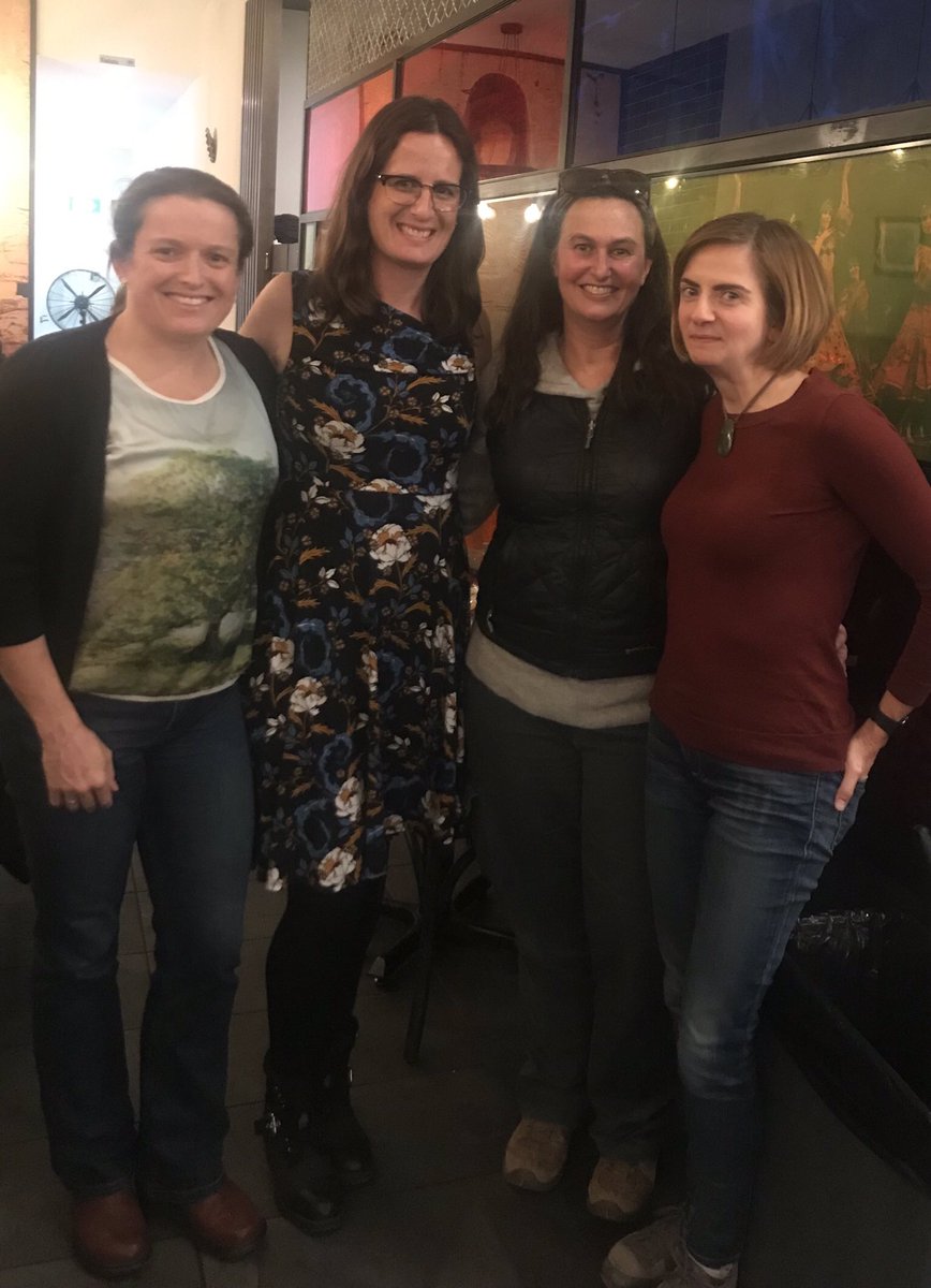 One of the best aspects of  @OMGenomes has been the opportunities to brainstorm conservation genetics and management ideas with experts all over the world, including these top people  @CEGrueber  @HelenTaylorCG. Shame we could not get  @persoonia in person for this pic too!